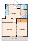 桜田コーポII 2LDKの間取り