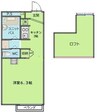 ライトハウス金城 1Kの間取り