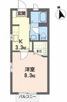 THパーク 1Kの間取り