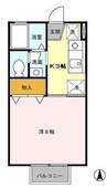 ジュネスR 1Kの間取り