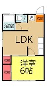 長町ハイツ 1LDKの間取り