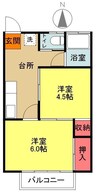 長町ハイツ 2DKの間取り