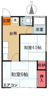 長町ハイツ 2DKの間取り