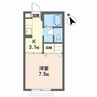 鈴美ハイツII 1Kの間取り