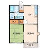 オリオンロード 2DKの間取り