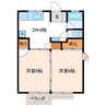 三町目二番館 2DKの間取り