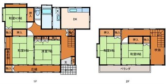 間取図 下神谷北一里塚貸家