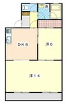 城東マンション 2DKの間取り
