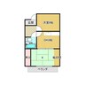 大和田ローズマンション 2DKの間取り