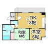 ゆたかコーポⅡ 2LDKの間取り