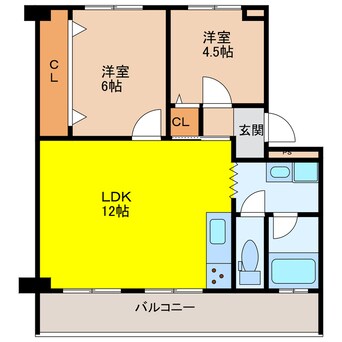 間取図 新北野第一コーポA棟