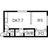 MSP722弐番館 1DKの間取り