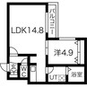 ZABO HILLS KITAMARUYAMA 1LDKの間取り