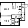 ル・ヌアージュ北円山 1LDKの間取り