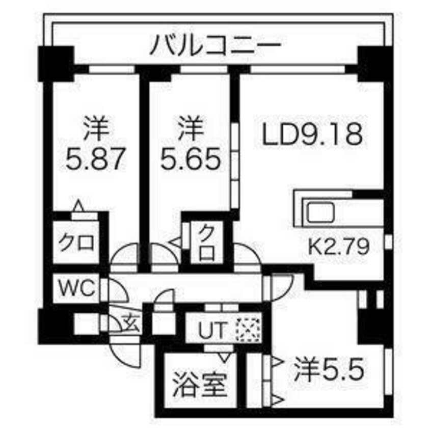 間取図 コローレ知事公館前