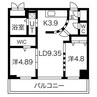 コローレ知事公館前 2LDKの間取り