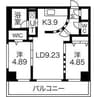 コローレ知事公館前 2LDKの間取り