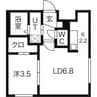リベルタ桑園 1DKの間取り