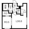 リベルタ桑園 1DKの間取り