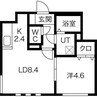 グランディール円山　ウエスト 1LDKの間取り