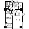 プライムメゾン大通公園 1LDKの間取り