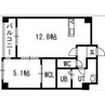 カレラ近代美術館前 1LDKの間取り