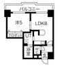 クラッセ近代美術館北 1LDKの間取り