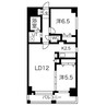 ラディア近代美術館前 2LDKの間取り