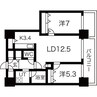 D'グラフォート札幌ステーションタワー 2LDKの間取り