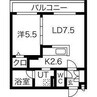 S-RESIDENCE桑園 1LDKの間取り