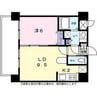 レインボータウン24 1LDKの間取り