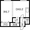 セントラル６ 1DKの間取り