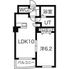 プレイス桑園 1LDKの間取り