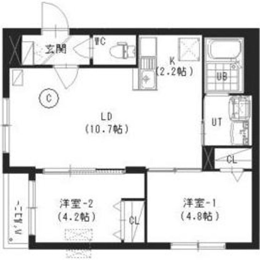間取図 リリ円山北4