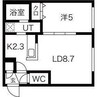 パークレジデンス円山北 1LDKの間取り