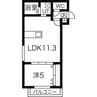 リベルタ北円山 1LDKの間取り