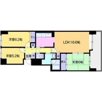 間取図 クリーンリバー北９条