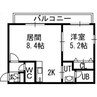 そふぃおーね円山北二条 1LDKの間取り