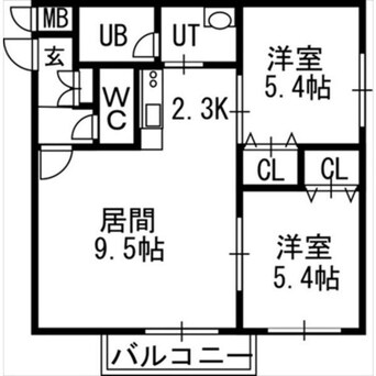 間取図 そふぃおーね円山北二条