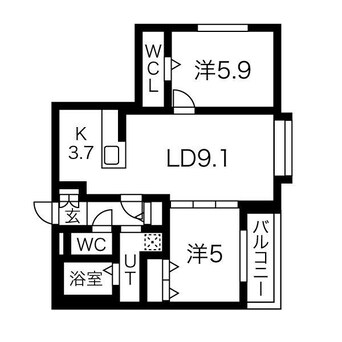 間取図 仮)アルファスクエア南1西18