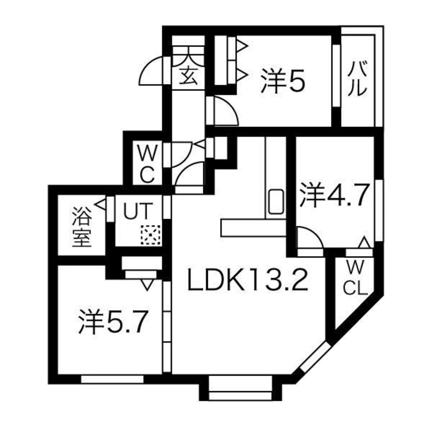 間取図 仮)アルファスクエア南1西18