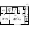 JADE円山 1LDKの間取り