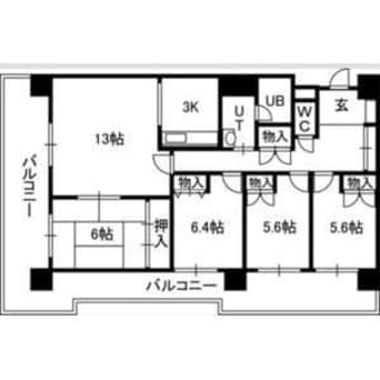 間取図 アルファスクエア円山