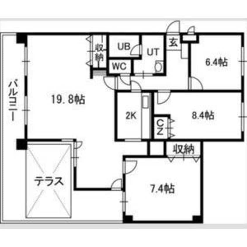 間取図 アルファスクエア円山