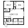 Halenix札幌医大前 2LDKの間取り