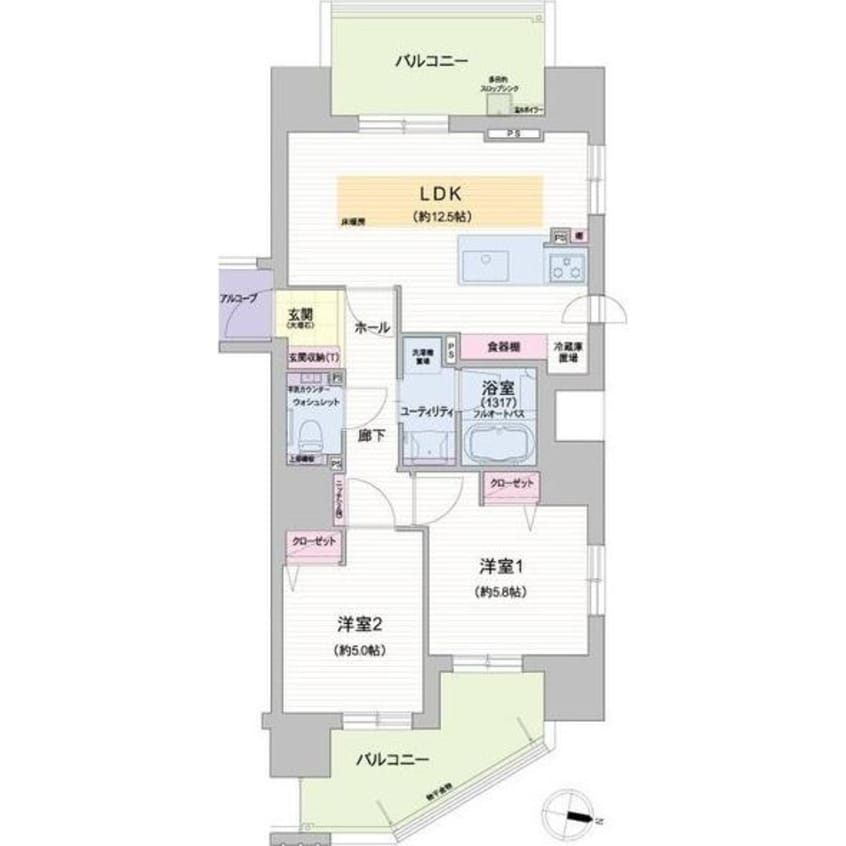 間取図 グランファーレ円山北レジェンドスクエア