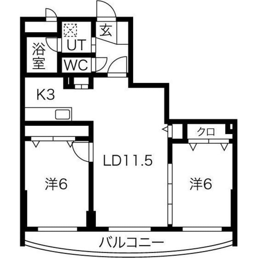 間取図 ル・ピエール桑園