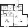 コンチェルトN13W15 1LDKの間取り