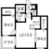 ブランシャール桑園STATION 2LDKの間取り