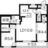 ブランシャール桑園STATION 2LDKの間取り